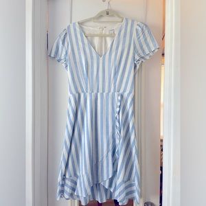 Jcrew striped wrap dress